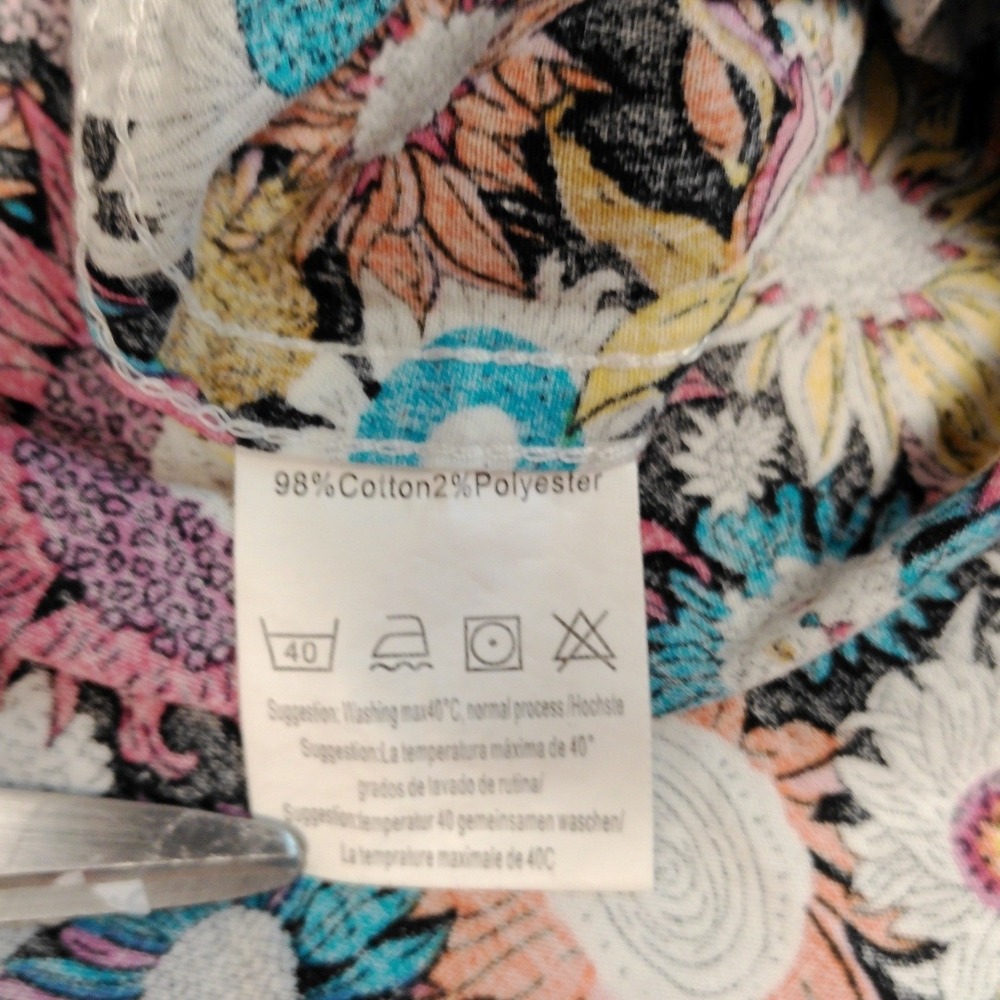 Coofandy Mens XL Short Sleeve Button Down Shirt Floral Sunflower Multi-Color - Picture 5 of 7